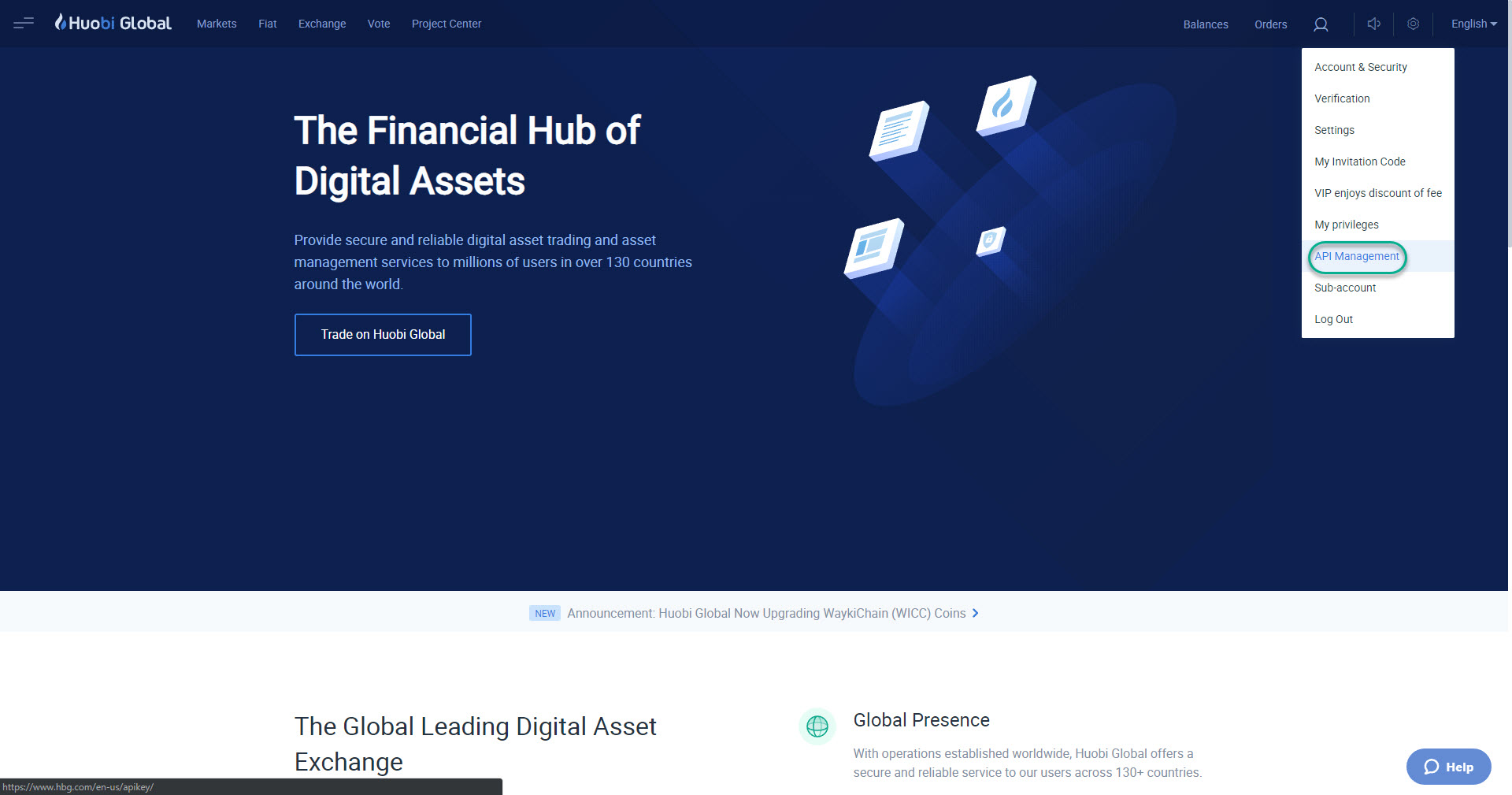 The Financial Hub of Digital Assets - Huobi Global offers secure and reliable digital asset trading services worldwide.