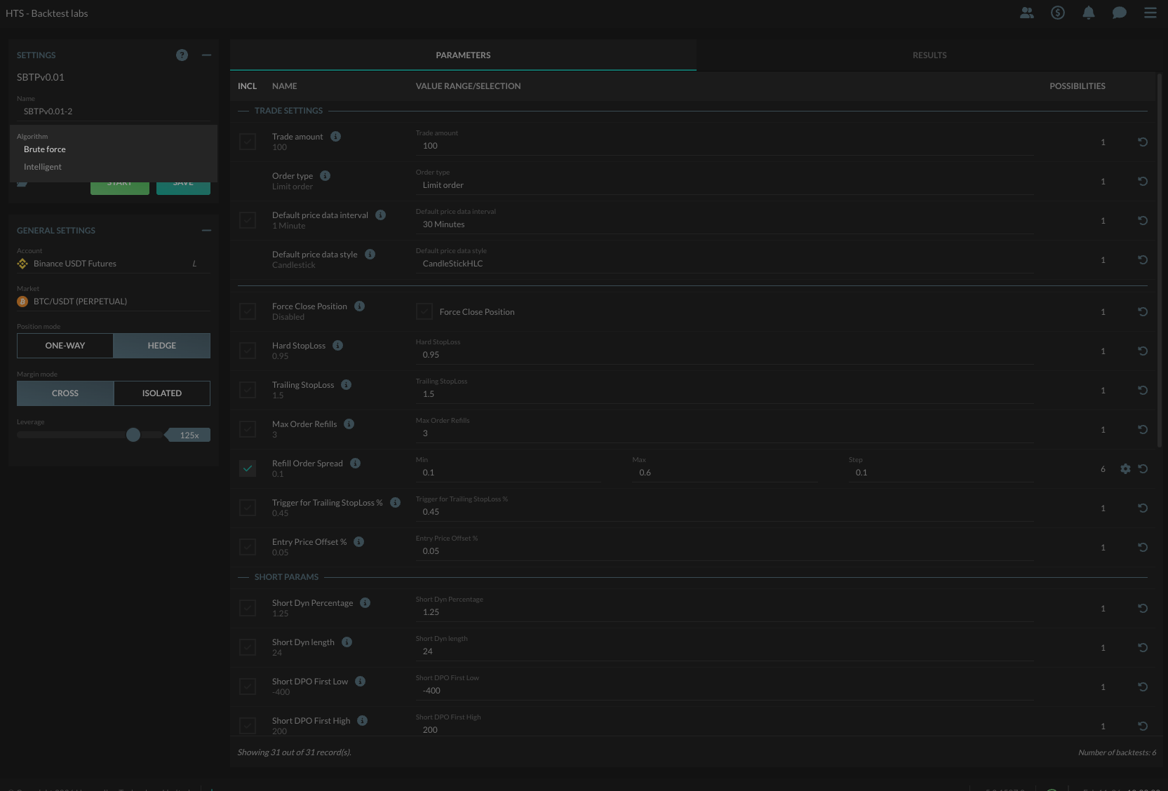 Backtest Lab Interface