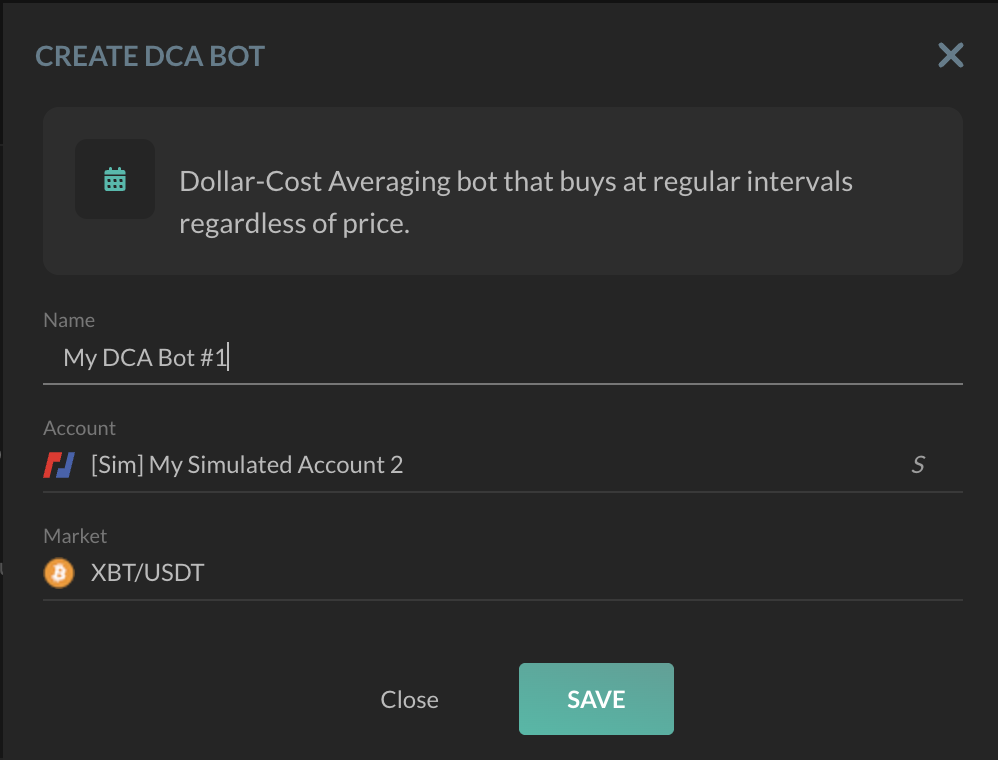 Bot type selection modal