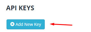 HaasOnline API Keys section with prominent "Add New Key" button.