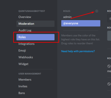 Discord roles settings