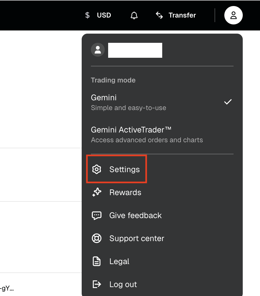 Click on account profile and select Settings