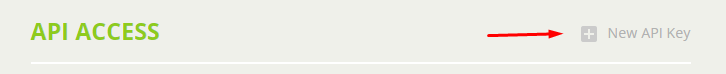 API Access dashboard with "New API Key" button highlighted.