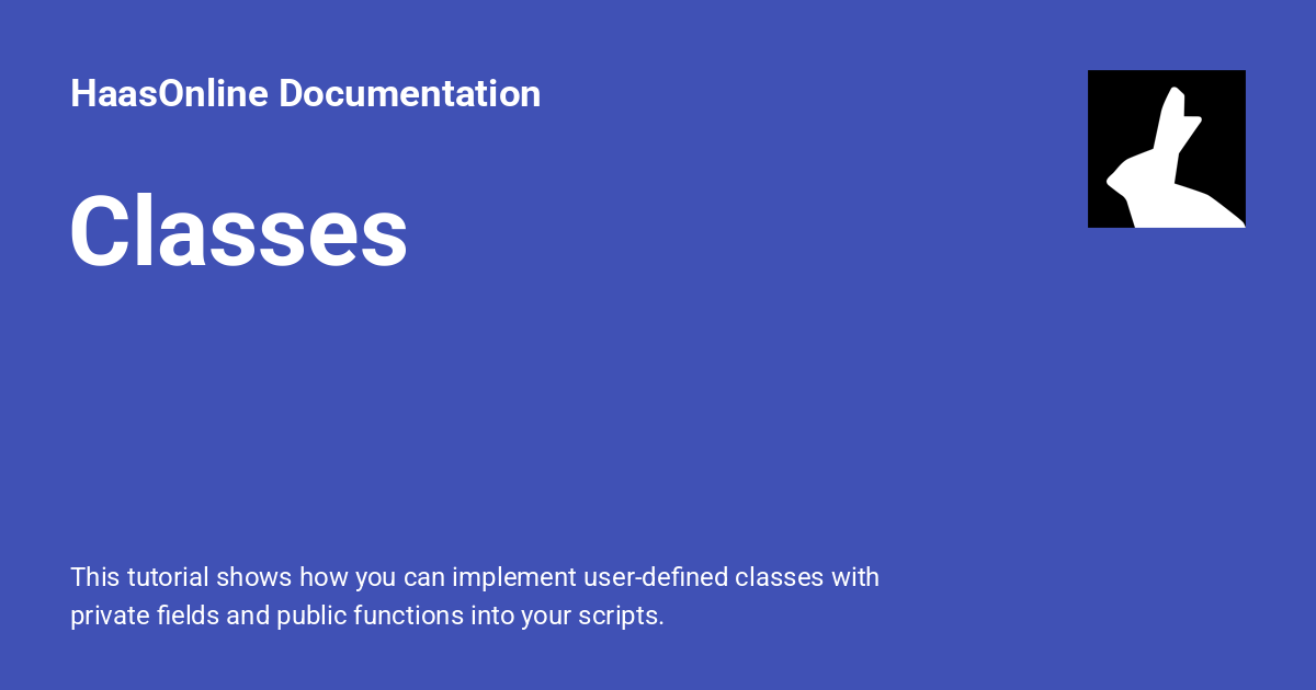 Classes - HaasOnline Documentation