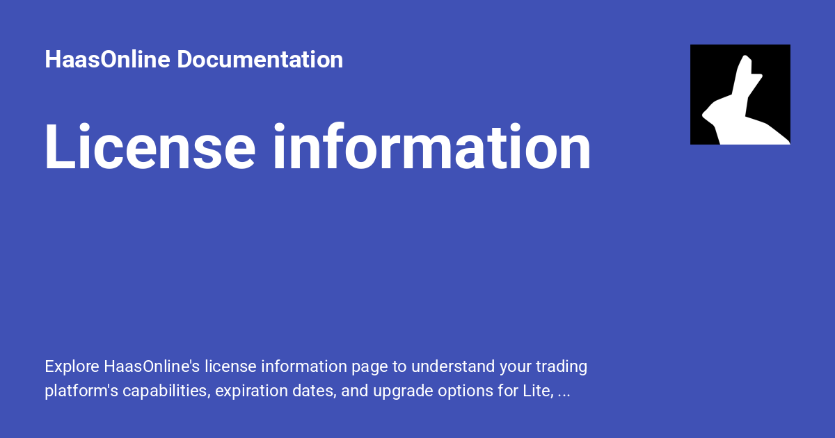 License information - HaasOnline Documentation