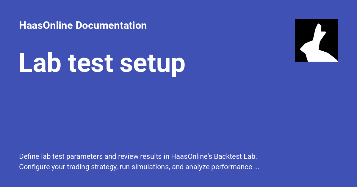 Lab test setup - HaasOnline Documentation