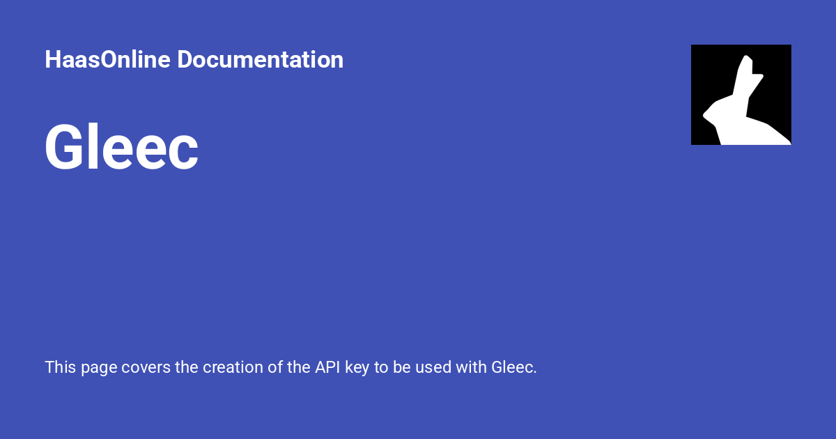Gleec - HaasOnline Documentation