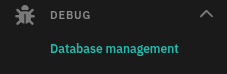 Cryptocurrency trading platform HaasOnline's main menu location for database management