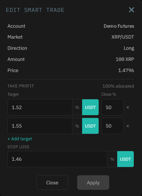 Two targets, 50% / 50%