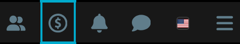 The Execute trade icon in the top bar