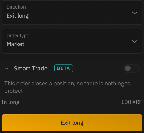 Exit long: nothing to protect