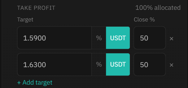 Two targets, 50% each