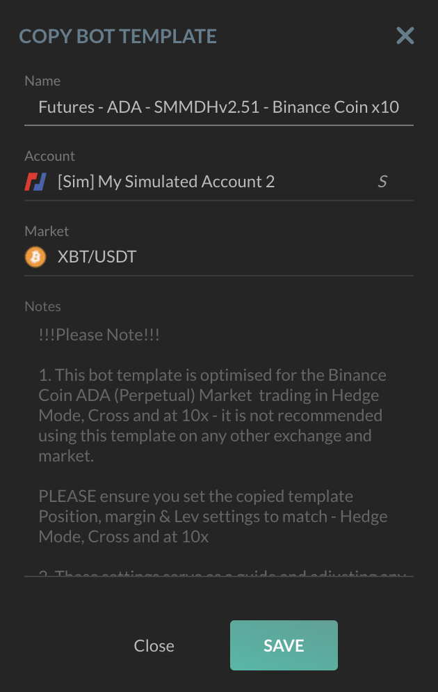 Template clone configuration modal